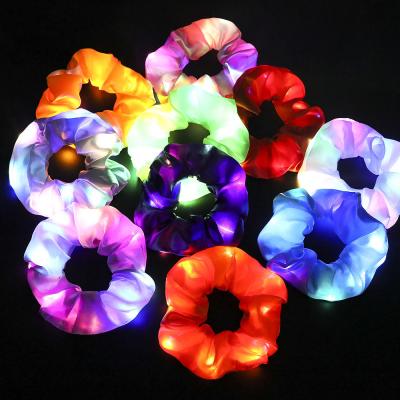 China Wholesale Led Scrunchie Scrunchi Led Hair Ties Scrunchies Women Hair Accessories Led Light Scrunchies for sale