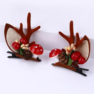 China Fashion Made In China Christmas Hair Accessories Antler Hair Clips Kids Diffuse Hair Clips for sale