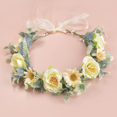 China Popular wholesale women hair accessories flower crown accessories handmade bridal hair accessories for sale