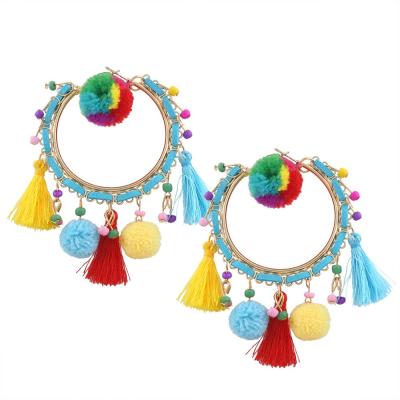 China European Fashion Jewelry European Circle Earrings Handmade Tassel Earrings for sale