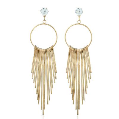 China European Wholesale Long Tassel Earrings Circle Earrings For Girls Party Sample Birthday Gift for sale