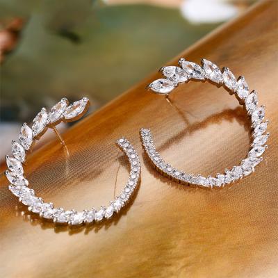 China Fashion Custom Crystal Hoop Earrings Rhinestone Wedding Jewelry Wholesale for sale