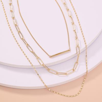 China Trendy Hot Selling Simple Fashion Necklace Multi Layered Necklace Jewelry for sale