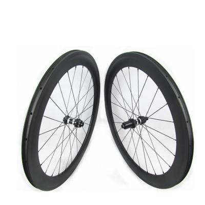 China Road Bikes Super Cool Carbon Wheelset OEM Logo Tubeless /Clincher 700C 60mm Depth Road Bike Wheelset for sale