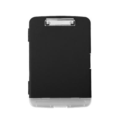 China Amazon Wholesale Hospital Black PVC A4 Medical Aluminum Foldable Nursing Clipboard With Storage for sale