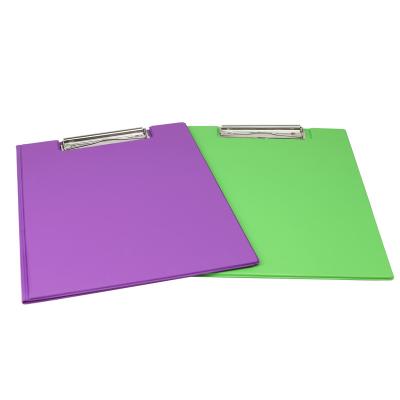 China Office Supplies PVC Paper Custom Logo Foldable Storage Clipboard With Pocket Pen Holder for sale