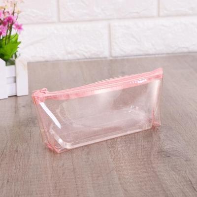 China Large Clear PVC Stationery Pen Pencil Case Pouch Bag Eco-friendly / Durable Custom Cute Logo Printing With Zipper for sale