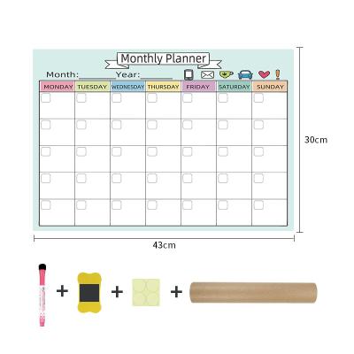 China Mini Small Desktop Custom Foldable Kids Desk Weekly Planner Soft Magnetic Whiteboard For Fridge JS0102 for sale