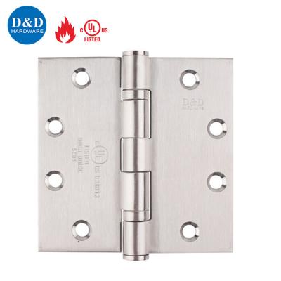 China Modern High Quality Fire Door Hardware UL Rated 4.5 Inch Heavy Duty Stainless Steel Ball Bearing Security Exterior Door Hinges for sale