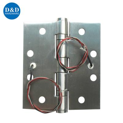 China Good Selling Modern Wooden Electric Door Hardware Stainless Steel Transfer End Hinge With Cover Wire Protection for sale