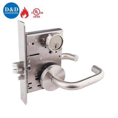 China Wood Door or Steel Door American ANSI/BHMA A156.13 Grade 1 Highest Security UL Listed Office Function F04 Fire Rated Mortise Lock Body for sale