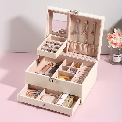 China Portable Jewelry Boxes Necklaces Earring Rings Storage Cases Travel Bafan Brand Jewelry Storage Custom Leather Jewelry Organizer Small for sale