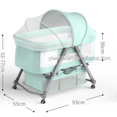 China Bafan Brand Baby Crib Portable Folding Crib Cot Adjustable Foldable Puddle Proof Multi-Functional Size Removable for sale