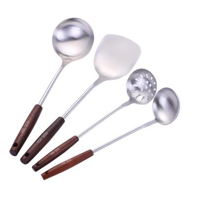 China Silicone PP Bafan Brand 4 Pieces Kitchen Accessories 304 Stainless Steel Cooking Tools Utensils Set With Wooden Handle for sale