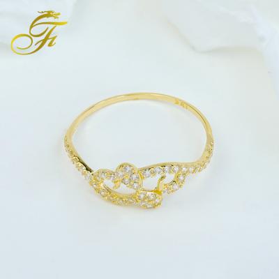 China Newest Design Romantic Eternity Jewelry His And Her 18k Gold Set Ring Fashion Trend Gold Micro Set Zircon Ring for sale