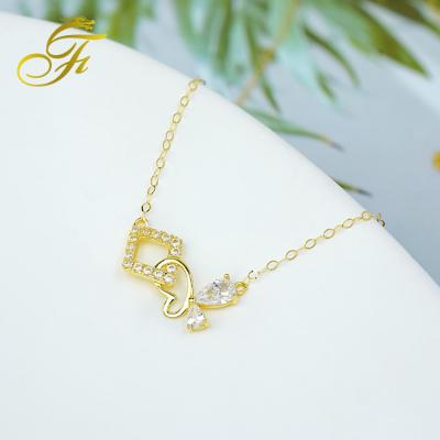 China Female Butterfly Gold Necklace Fashion Diamond Charm Jewelry Set Wholesale 14k Gold Jewelry Fashion Jewelry Display Racks for sale