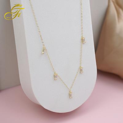 China Fashion Hot Selling Zircon Necklace Jewelry Wedding Engagement Party Classic 18K Yellow Gold Jewelry High Chocker for sale