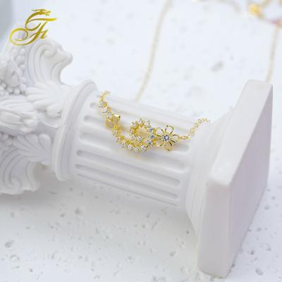 China Custom Fashion 18K Gold Jewelry Collection Bracelet For Women Jewelry Initial Pendant Necklace Unique Crystals Gemstone Necklaces for sale