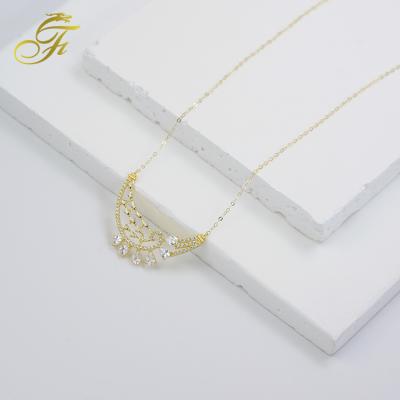 China Fashion Ebay Amazon Selling 18K Gold Stainless Steel Necklace Chocker Jewelry With Design Crystal Zircon Chain Necklace Lady for sale