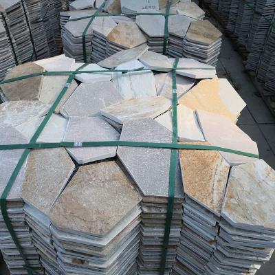 China Modern Cheap Rusty Flagstone Slate With Mesh for sale