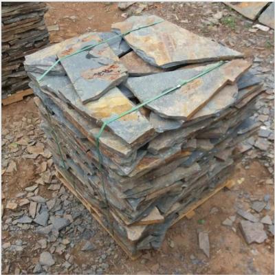 China Traditional Chinese Multi Color Slate Slabs Irregular Walkway for sale