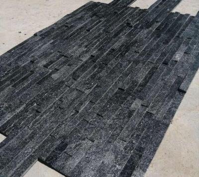 China Modern Black Stone Panels Ledge Stone Veneer Slate for Interior and Exterior Wall Panels for sale