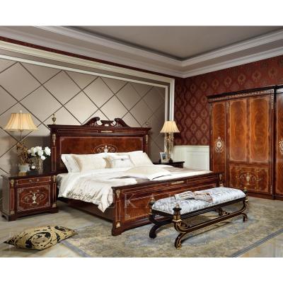 China Royal (Others) Luxury British Classic Wood Bedroom Beds Adjustable Antique Solid Wood Soft Design King Size Bed for sale