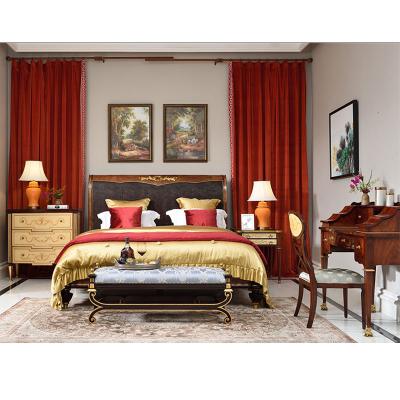 China (Other)Adjustable Luxury Antique Carved Tall Solid Wood Set of Double Frame Wooden Bedroom Bedside Bed Antique Furniture for sale