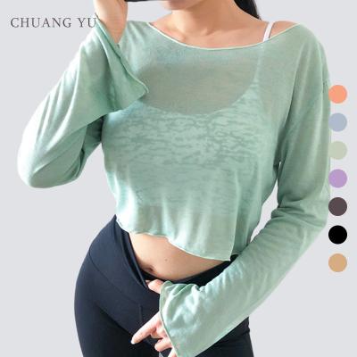 China Other Sports Women Yoga Short Sexy Clothes Breathable Comfortable Loose Women Fitness Long Sleeve for sale