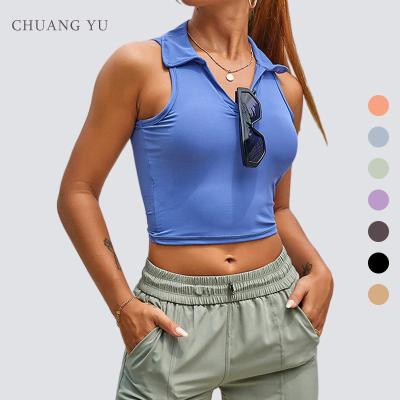 China Other Women's Built-in Yoga Bra Helps Exercise Flapper V-Neck Sleeveless Body Yoga Indicating Vest for sale