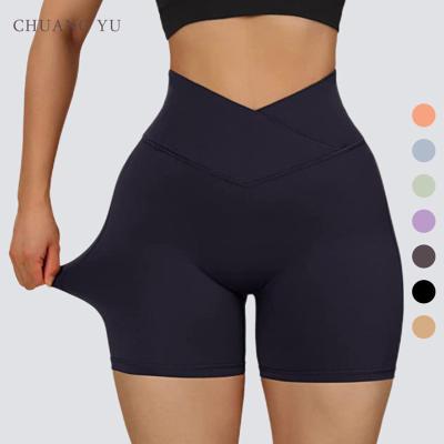 China Breathable High Waist And Hip Lift Women Show Exercise Comfort High Elasticity Fitness Without Triangle Yoga Shorts for sale