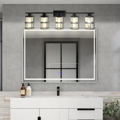 China LANGYAN Modern Simple Modern Home 40Watt Bathroom Up Vanity Down Glass 5Lights Led Mirror Light for sale