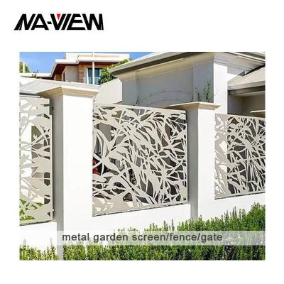 China Grey Aluminium Wrought Iron Metal Fence Gate Grey Metal Fences for sale