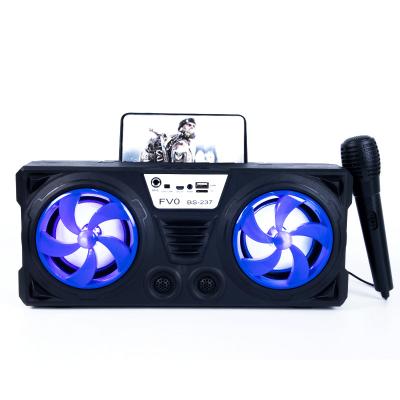 China OAV BS-237 Dual Party Speaker Portable 4 Inch Large DJ Led Wireless Speaker Dual With Mic For Mobile Phone for sale