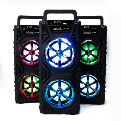 China None High Fidelity Speakers Led Dual Speaker OEM 4 Inch DG Light Karaoke Large Portable Radio With MIC With Disco Light For Party for sale