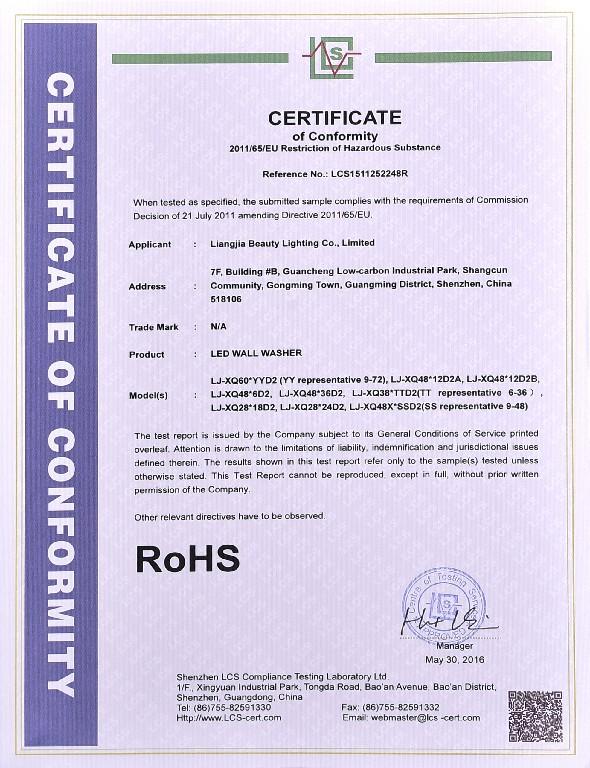 RoHS - Shenzhen Liangjia Beauty Lighting Co., Ltd.