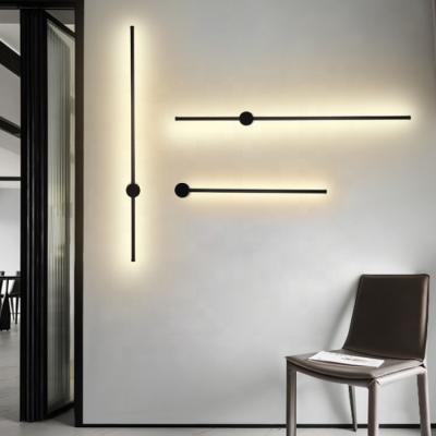 China Wholesale Modern Decoration Indoor Nordic Minimalist Line Modern LED Wall Lamp Lights With Iron For Living Room And Bedside Wall Lights for sale