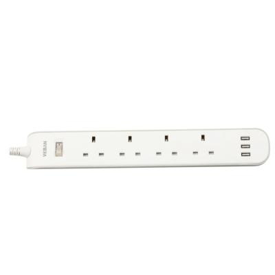 China Residential / General Purpose BS UK Standard Extension Lead Socket With USB Port And Indication Light for sale