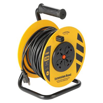 China 50m Cable Reel Retractable Multi-National Cable Charger Extension Cord Reel Industrial Type Residential / Multi-Purpose for sale