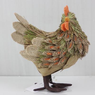 China Europe& 2015 America Easter hen decoration/new season item/artificial straw and burlap hen decoration/wholesale hen for sale