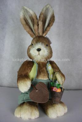 China Popular Europe Easter Sisal Rabbit / Easter Straw Decorative Rabbit for sale