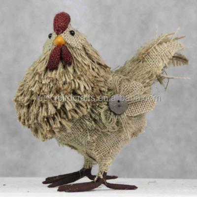 China Indor new decoration Easter decoration rooster, made from natural materials (jute and natural) for sale