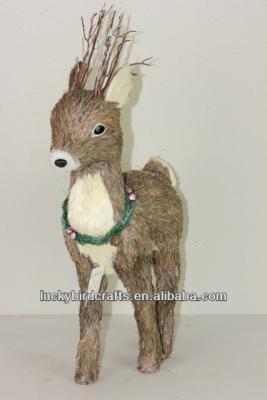 China 32x13x56 Styrofoam/Christmas Straw Deer/Reindeer Ornaments With Garland for sale