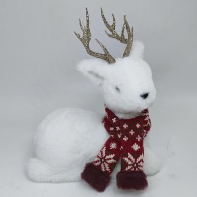 China Christmas fur handmade lying reindeer for sale