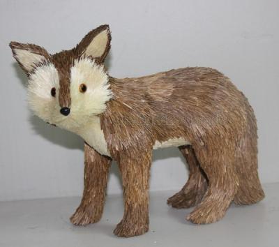 China Christmas handmade fox decoration/natural straw fox/handmade standing fox decoration for sale