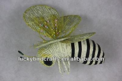 China spring garden decoration bee made of paper/colorful bee hot sale decoration/flower accessories 19X24X12 for sale