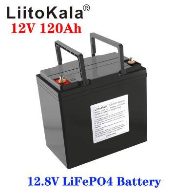 China LiitoKala 12v 120ah solar rechargeable battery pack rv LiitoKala 12v 120ah capacity lifepo4 battery pack lithium iron with bms for outdoor camping for sale