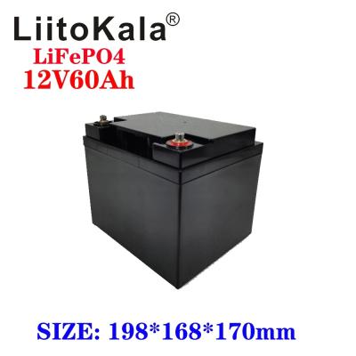 China LiitoKala 12V 60Ah Electric Bicycles/Scooters Cycle 4000 Deep Cycle LiFePO4 Rechargeable Battery Pack 12.8V 60Ah Life With Built-in BMS Protection for sale