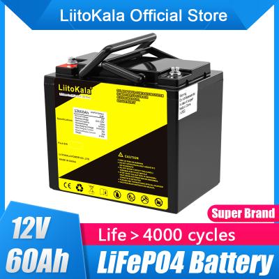 China LiitoKala 12.8V 60AH Electric Car LiitoKala 12.8V 60AH Lithium 3.2V LiFePO4 Battery Pack For Storage Solar Power System Electric Boat Yatch With Led Display for sale