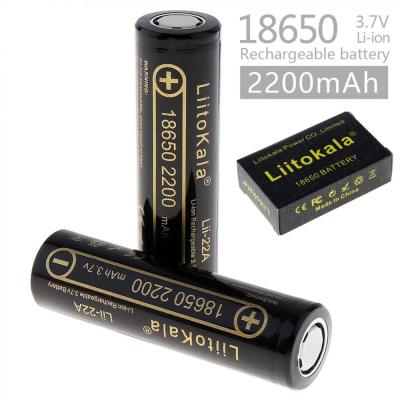 China Consumer Electronics LiitoKala Lii-22A 3.7V 18650 Rechargeable Battery 2200mAh Li-ion Batteries Li-ion Lithium Battery For Flashlight for sale